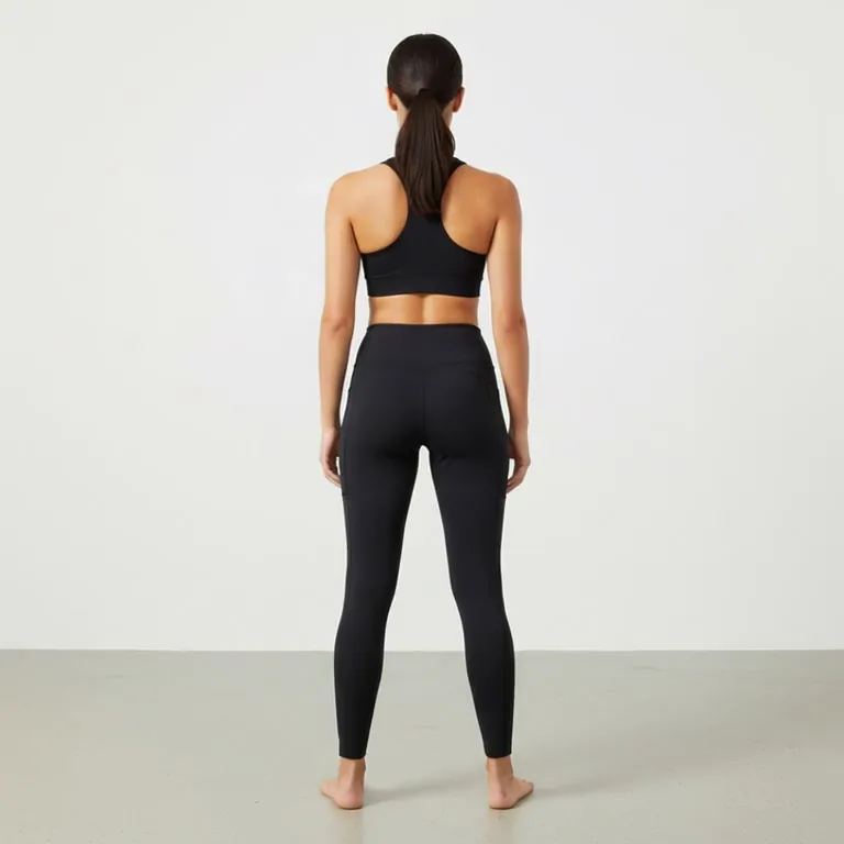 Legging com Bolso Lateral e Cós Afina Cintura Preto Power — vídeo de costas